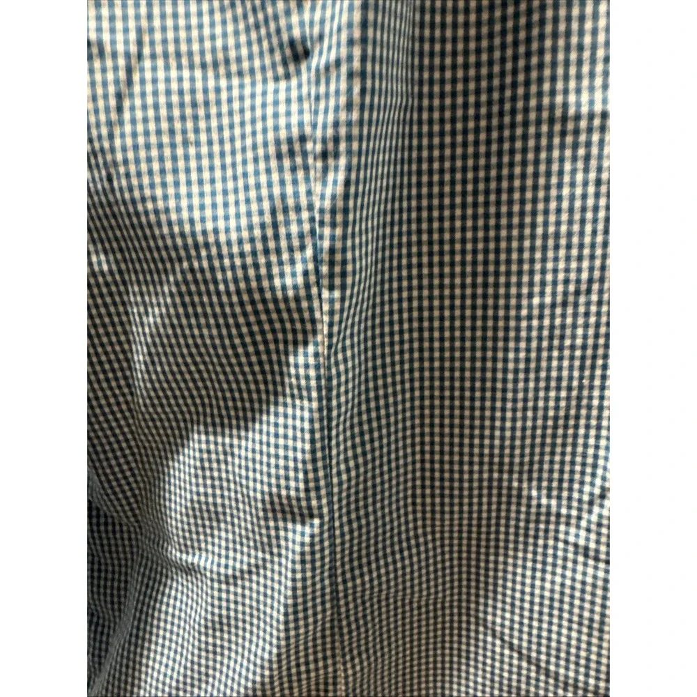 Banana Republic Non-iron Slim Fit Long Sleeve Mens Shirt L 16.5x33 Blue Check